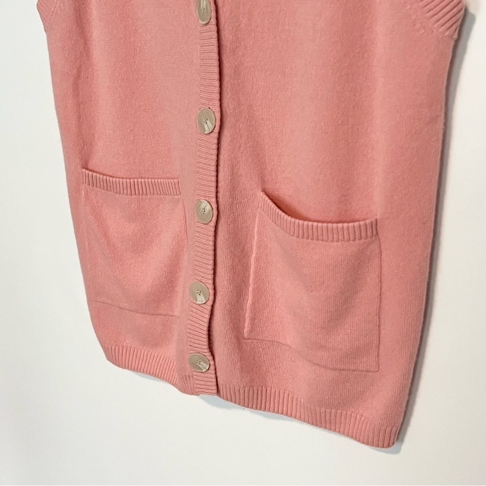 Naadam 100% Cashmere Pink Button Front Sweater Vest Small - Picture 10 of 13